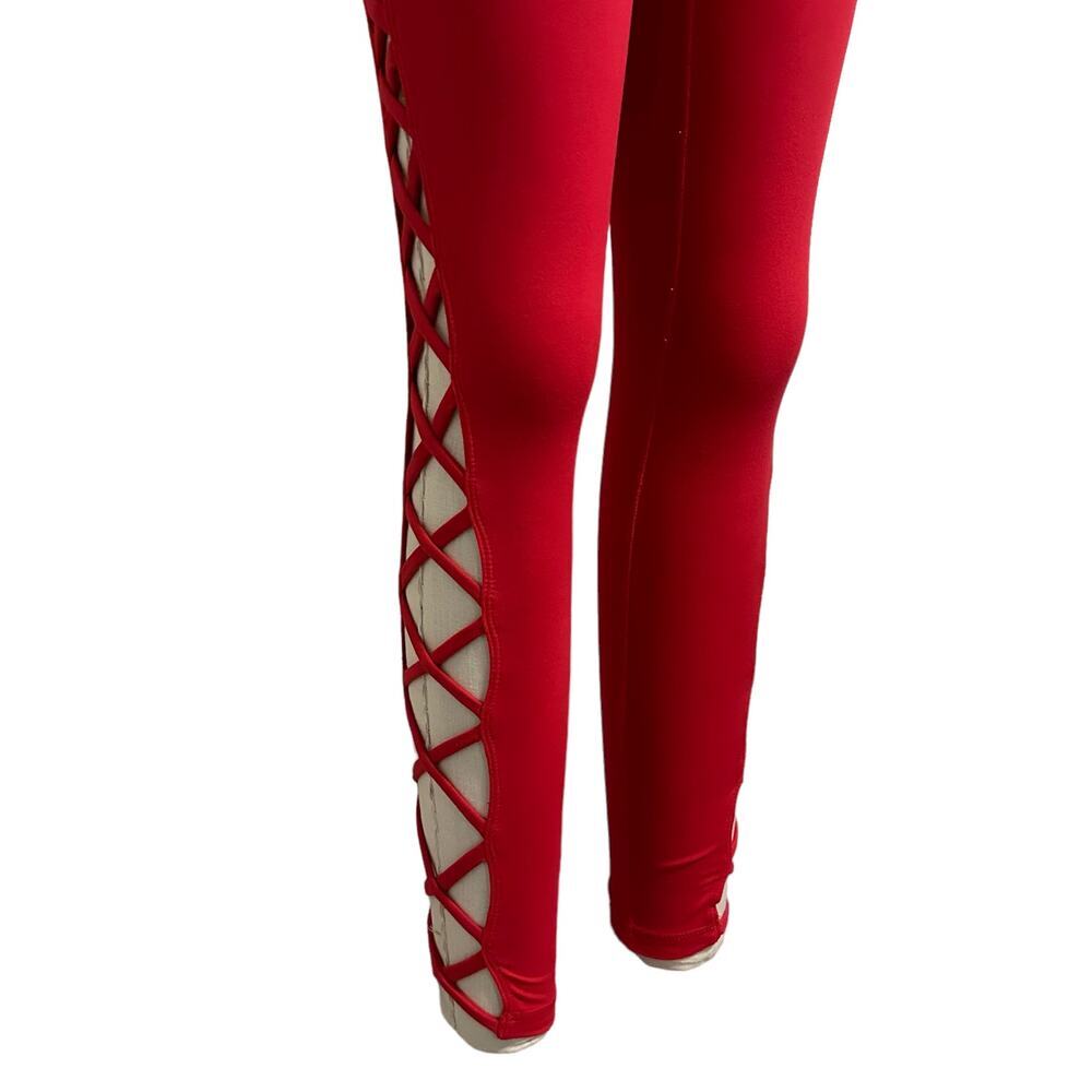 Carbon38 X Chill By Will Red Criss Cross Leggings… - image 3